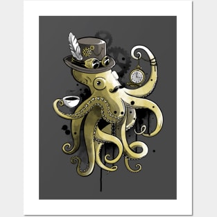 Steampunk octopus Posters and Art